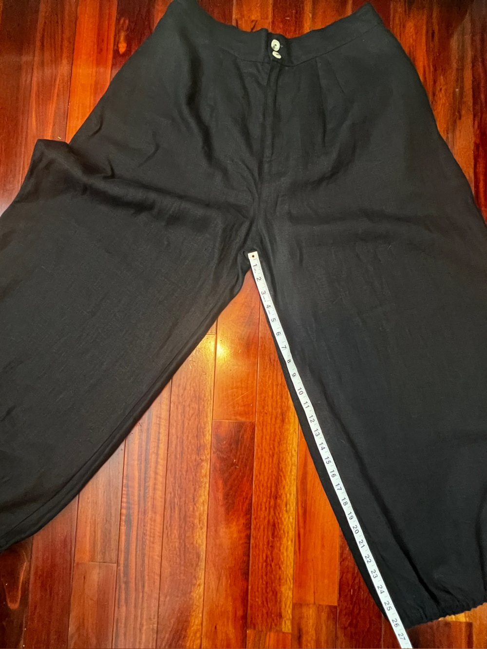 New Selva Negra Rita Barrel Pant 100% Linen Size 14 Black - Picture 10 of 15